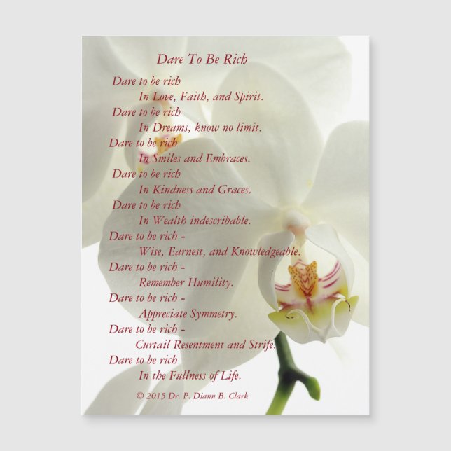 "Défi à être" carte magnétique riche (Devant)