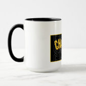Défi de typographie jaune noir Mug (Gauche)