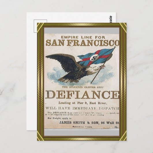 Defiance Clipper Zeilen Briefkaart (Voorkant / Achterkant)