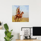 "Defiance" Westerne kunst van Frederic Remington Poster (Thuiskantoor)