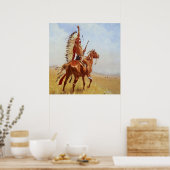 "Defiance" Westerne kunst van Frederic Remington Poster (Keuken)