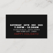 Défilé de bonhomme de neige, Invitation pour bille (Dos)