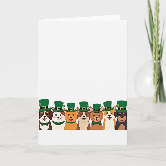 Défilé de chiens chanceux Carte St-Patrick (Devant)