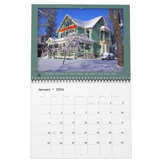 Défilé de perron - beau calendrier de 12 mois (Jan 2026)