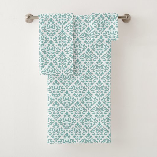 Défiler Damas Turquoise Répéter Motif (En situation)