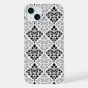 Défiler Damask Grand Motif noir gris blanc