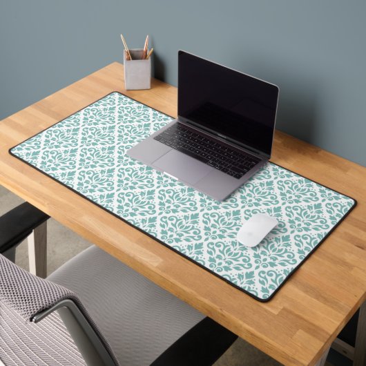 Défiler Damask Motif Turquoise (Bureau 2)