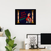 Define Naughty  Pin-Up Girl Kerstmis Poster (Thuiskantoor)