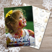 Definieer Stout Grappig Kind Foto Feestdagenkaart