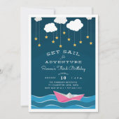 Définir la voile | Invitation du Anniversaire de e (Devant)