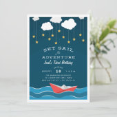 Définir la voile | Invitation du Anniversaire de e (Debout devant)