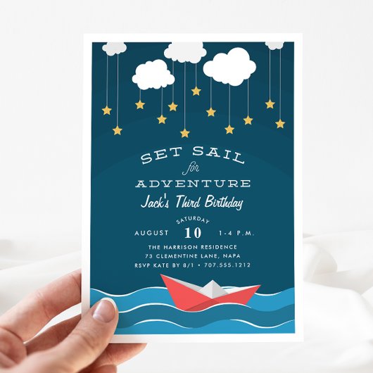 Définir la voile | Invitation du Anniversaire de e