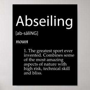 Definitie abseilen Klimmen Abseiler Vergrendelings Poster