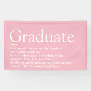 Definitie Afgestudeerd Modern Meisjesachtig Roze Spandoek