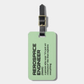 Definitie Bagagelabel – Aerospace Engineer (Voorkant verticaal)