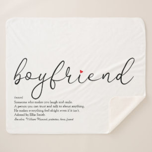 Definitie Boyfriend Rode Hart Elegant Schrift Sherpa Deken