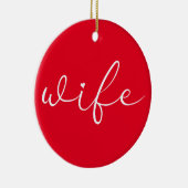 Definitie Echtgenote Chic Schrift Liefde Hart Rood Keramisch Ornament (Rechts)