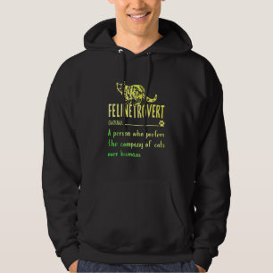 Definitie Introvert Felinetrovert Cat Hoodie
