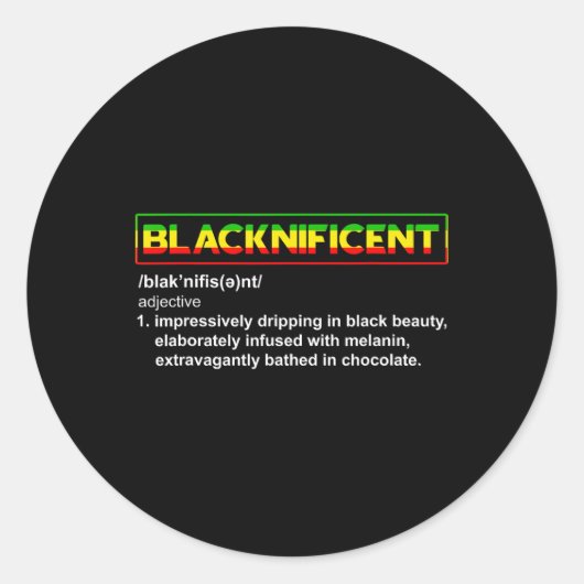 Definitie Juneteenth Zwarte Geschiedenis Afrikaans Ronde Sticker (Voorkant)