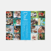 Definitie papa Spreuk Foto Collage Klein Blauw Fleece Deken (Voorkant (Horizontaal))