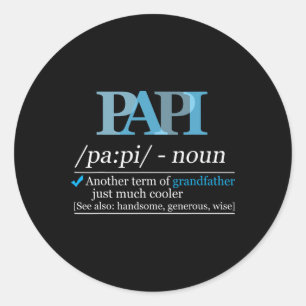 Definitie Papi Funny Grandpa Dad Fathers Day Chri Ronde Sticker