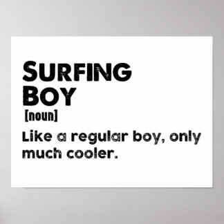 Definitie Surfende Jongen Funny Surf Sport Surfer Poster