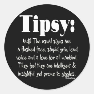Definitie Tipsy BW Ronde Sticker