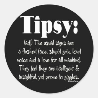 Definitie Tipsy BW Ronde Sticker