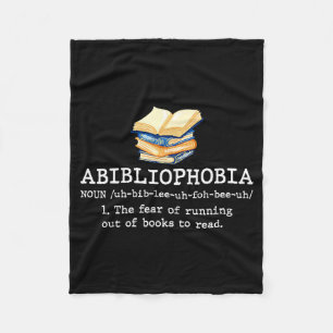 Definitie van abibliofobie grappig lezen boekworm fleece deken
