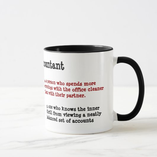 Definitie van accountant - alternatief en grappig mok (Rechts)