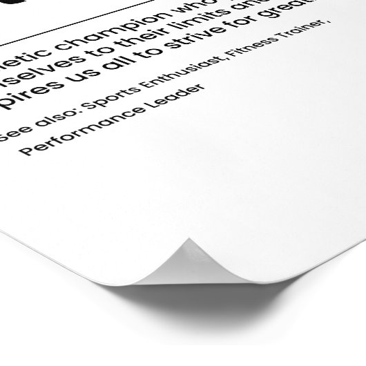 Definitie van atleet poster (Hoek)