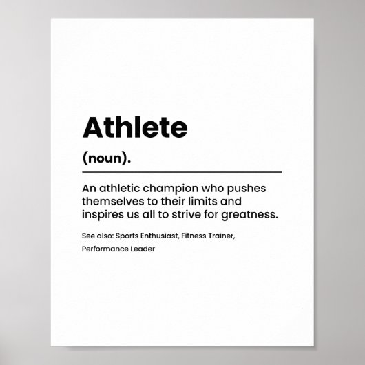 Definitie van atleet poster (Voorkant)