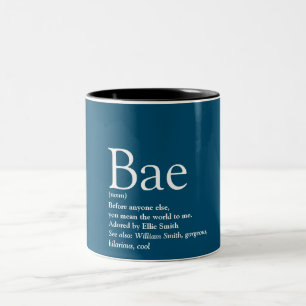 Definitie van Bae Boyfriend Echtgenoot Tweekleurige Koffiemok