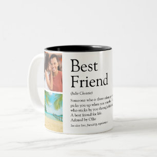 Definitie van beste vrienden Besties 4 foto Tweekleurige Koffiemok