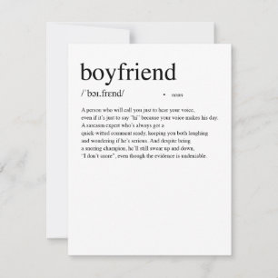 Definitie van Boyfriend Valentijnsdag kaart