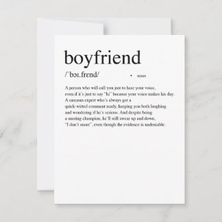 Definitie van Boyfriend Valentijnsdag kaart