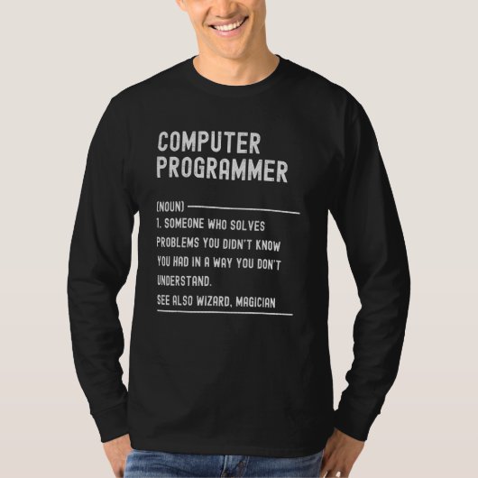 Definitie van computerprogrammeur Functietitel T-shirt (Voorkant)