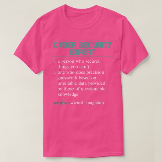 Definitie van Cybersecurity Expert T-shirt (Design voorkant)