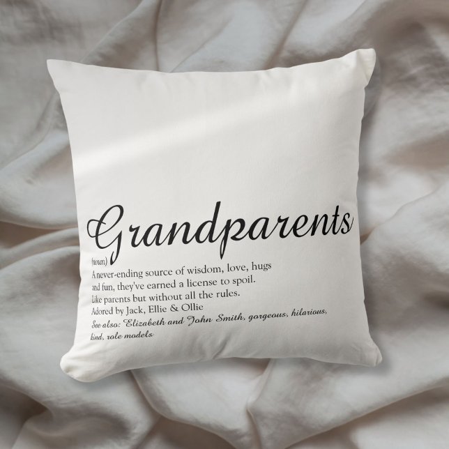 Definitie van de beste grootouders ter wereld kussen (World's Best Ever Grandparents Definition Throw Pillow)