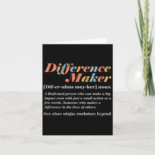 Definitie van Difference Maker Kaart (Voorkant)