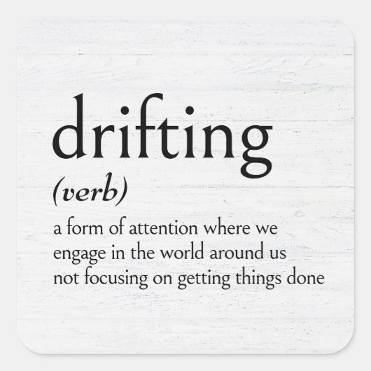 Definitie van DRIFTING Vierkante Sticker (Voorkant)