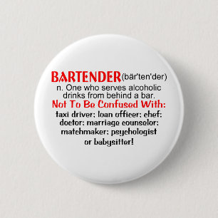 Definitie van een Bartender Ronde Button 5,7 Cm