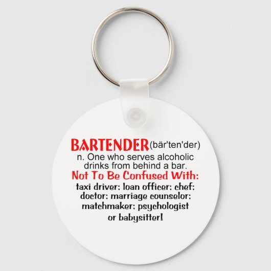 Definitie van een Bartender Sleutelhanger (Voorkant)