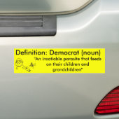 Definitie van een democraat bumpersticker (Op auto)