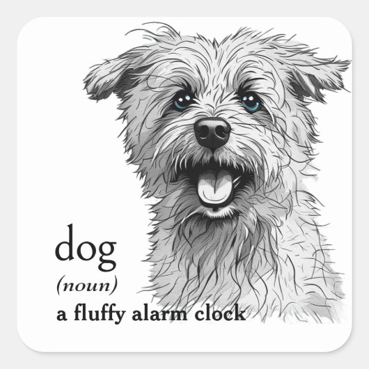 Definitie van een hond vierkante sticker (Voorkant)