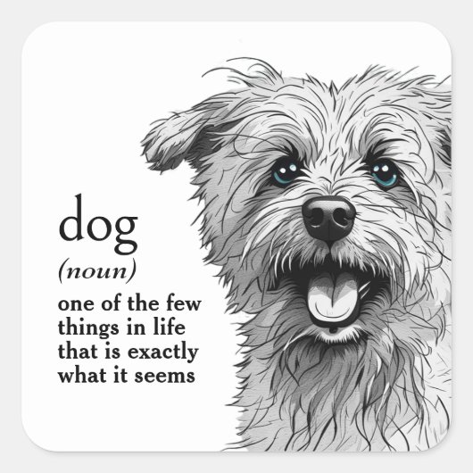 Definitie van een hond vierkante sticker (Voorkant)