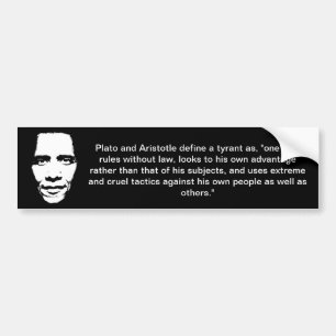 Definitie van een Tyrant - Plato en Aristoteles Bumpersticker