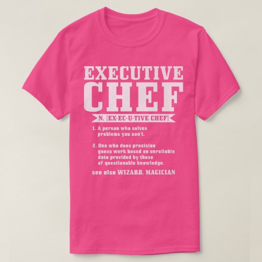Definitie van Executive Chef Funny Chef Koken Koke T-shirt (Design voorkant)