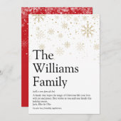 Definitie van Familie Sneeuwvlokken Kerstgroet Feestdagenkaart (Voorkant / Achterkant)