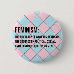 Definitie van feminisme ronde button 5,7 cm